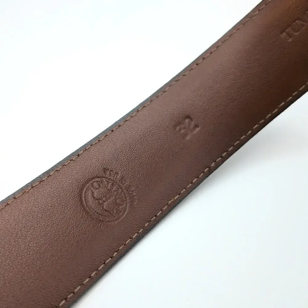 Torino Tumbled Glove Cowhide Leather Belt Brown Pointed End Men's 32 Made in USA